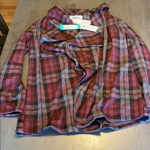 BB Dakota London Plaid Open Knit Jacket